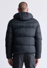 Black Mens Hooded Puffer Jacket