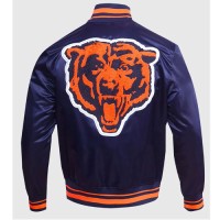 Chicago Bears Retro Classic Rib Full-Snap Satin Jacket